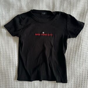 Brandy Melville Black and Red Short Sleeve Tee